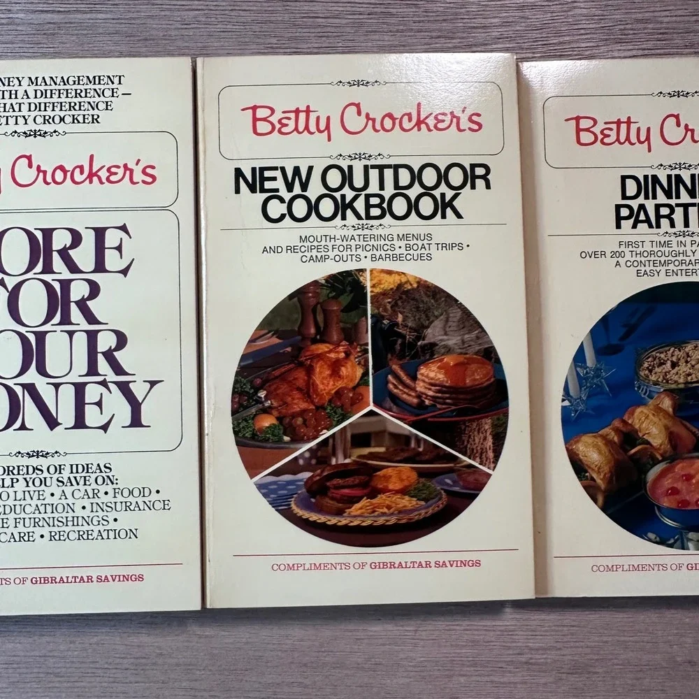 Vintage Betty Crocker Cookbook Set 3 Books More For Your Money Outdoor Parties